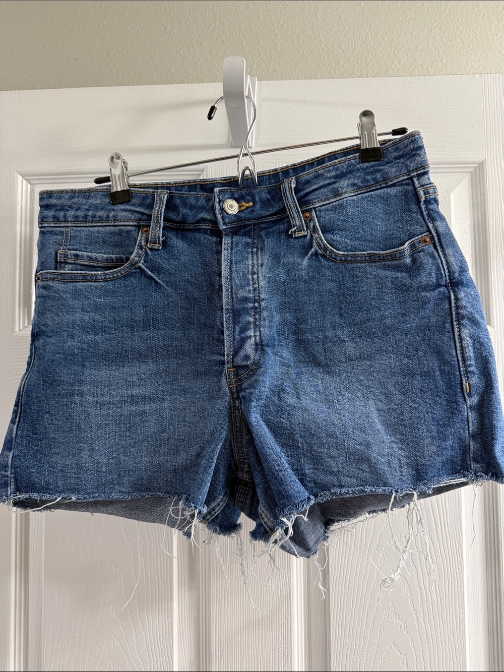 Old Navy Blue Frayed-Hem Denim Shorts